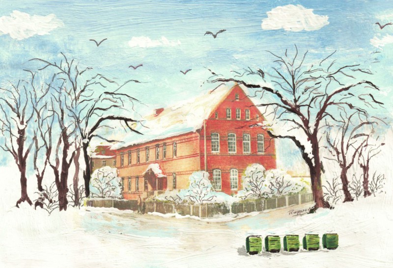 Alte Schule im Winter